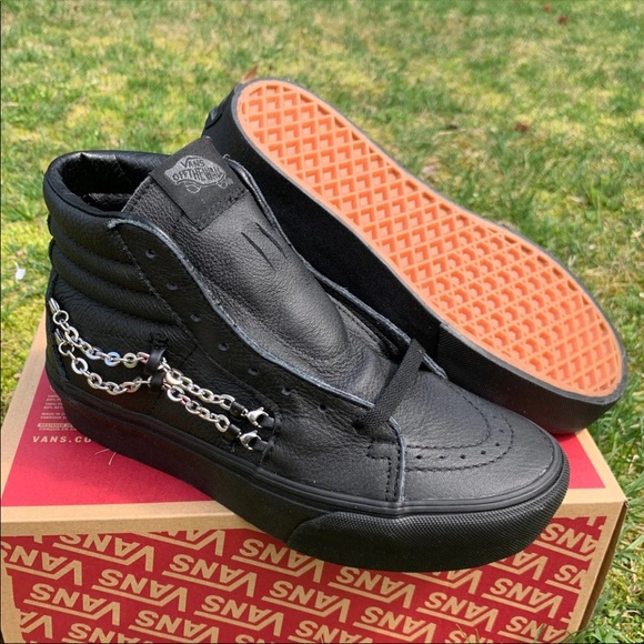 Vans SK8 High Top Platform 2.0 Black Silver Chained Shoes New Womans 5 , 7 - Picture 4 of 5